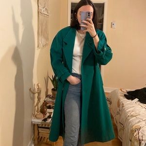 Pure wool vintage jade green coat 💚